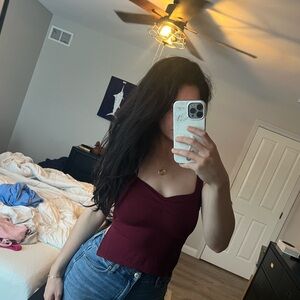 Elegant Burgundy Women's Top